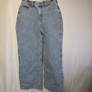 Hollister Curvy High Rise Baggy Jeans Women's 10R W30 Light Wash New w/ Tags